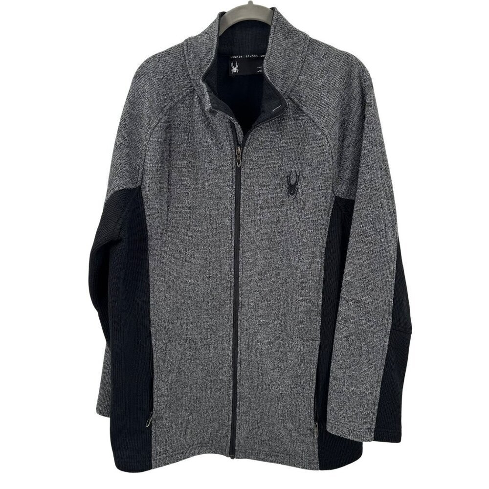 Spyder Constant Full Zip Jacket Charcoal Heather Mens XL Warm Knit Outerwear